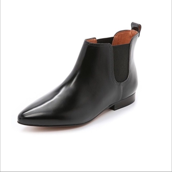 Madewell Nico Pointed Toe Black Chelsea Patent Leather Bootie - Picture 2 of 13